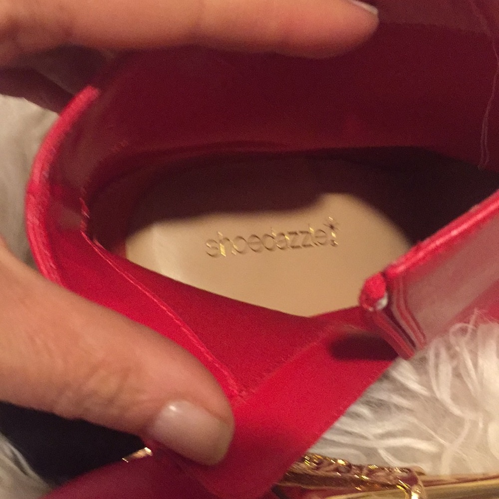 ShoeDazzle Gold Accent Stiletto Booties - Picture 5 of 8